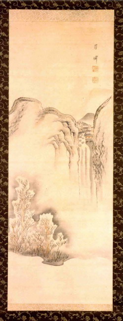 一宮市博物館データ検索システム｜月僊筆「唐人物山水図（三幅対）」